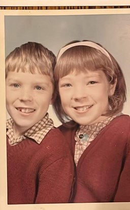 School photo of Julia with her younger brother Rick 