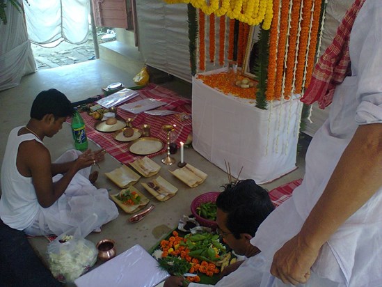 Anup performing the annual rites on 07 Nov 2014 at home