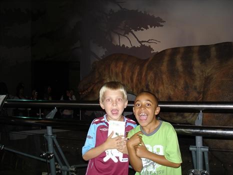 September 2007 - Liam and Ross tracking dinosaurs at the Natural History Museum, London