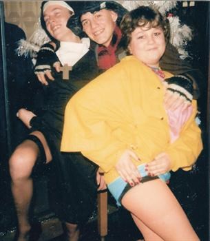 1986 New Year's Eve - Paul with school friends Dean Chase and Richard Connor in fancy dress