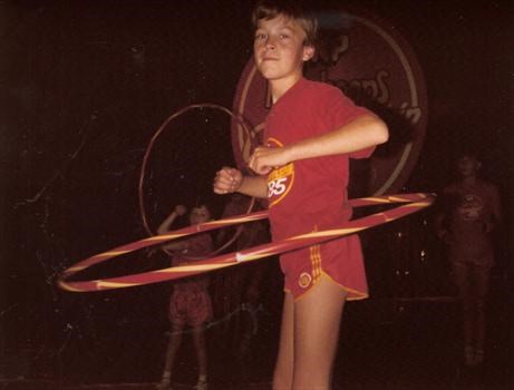 September 1985 - Paul, competing in the National Hoola Hoops Championships at Alton Towers