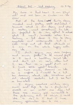 September 1994 - Paul's college assignment