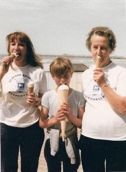 June 1983 - Paul, Auntie Pat and Granny in Belgium (ITFC 'Blues Cruise')