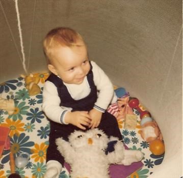 January 1973 - Paul in his play pen