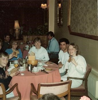 April 1985 - Breakfast at the hotel - Away 'weekender'