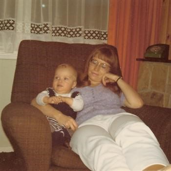 Christmas Day 1972 - Paul with Auntie Pat