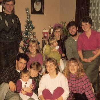 Christmas Day 1985 - Paul with cousin Carly 