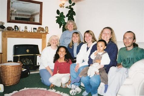 December 2001 - Paul with his mum, sisters, Auntie Pat, niece Jade and nephew Ross  