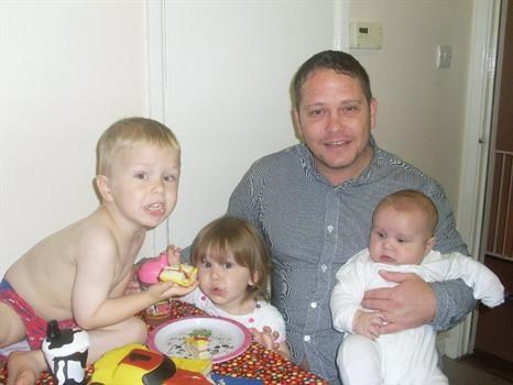 Paul's best friend Billy with children William, Jaimee and Rocco