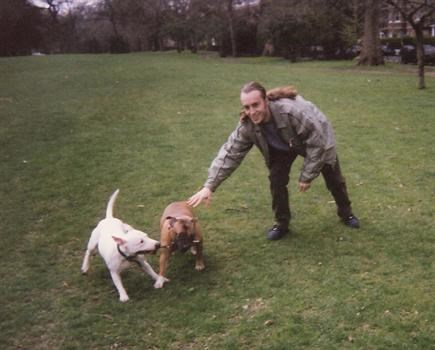 1996 - Paul  with Samson and Karma in Battersea Park