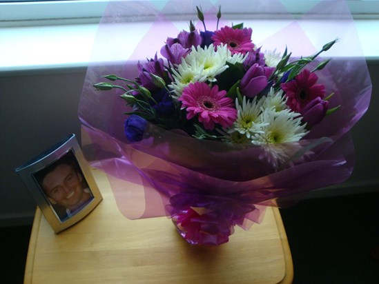 Beautiful flowers for Paul's 40th birthday from his friend  Luey