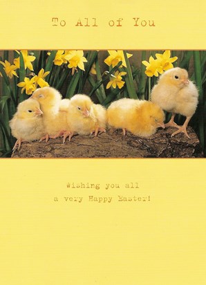A pretty Easter card to Paul's family from Clair, Trina and families
