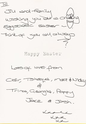 The message on our Easter card