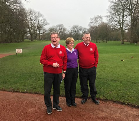 Steve with Carole Wheeler and Phil Massey at HMGC