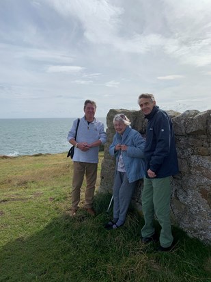 a windy day at Tarbat Ness, Easter Ross, with Phil and Daniel