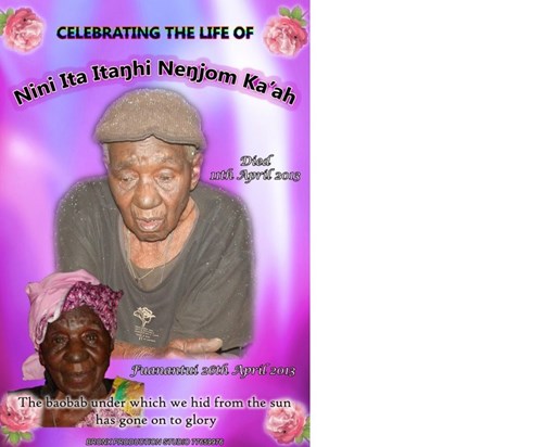 Nini's Funeral Booklet Cover