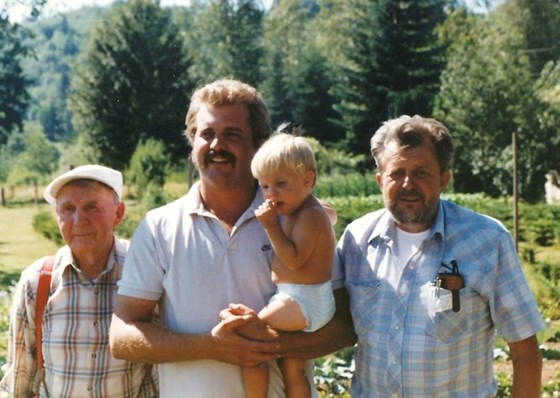 Grandpa John, Ray, Branden, Dad  1989-90