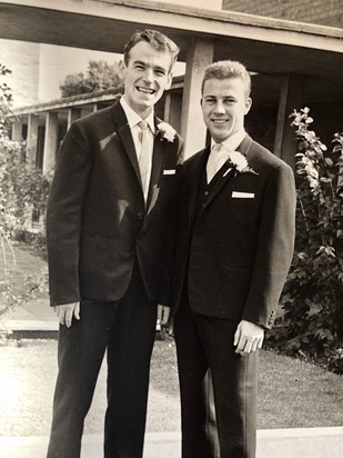 Dad on his wedding day with best man, Brian