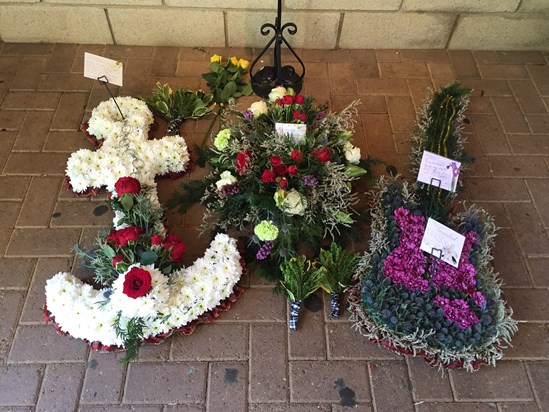 Floral tributes for Donald Sinclair