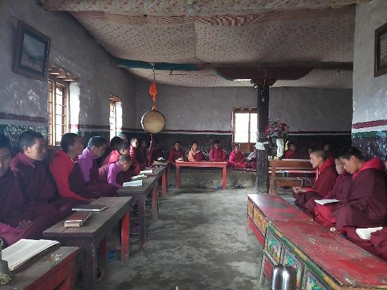 The girls in prayer at Pal Ewan Namgon School this morning, 28-6-2018
