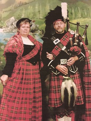 Mum and Dad. All Tartan’d out 