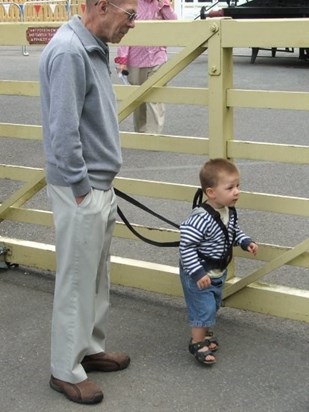 Huw with his best friend Grandad