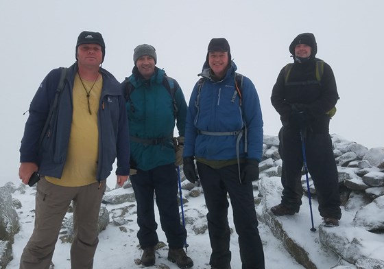 Snowdonia awful weather but everyone smilling.