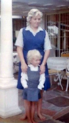 Em&ali in South Africa. In her first school uniform.
