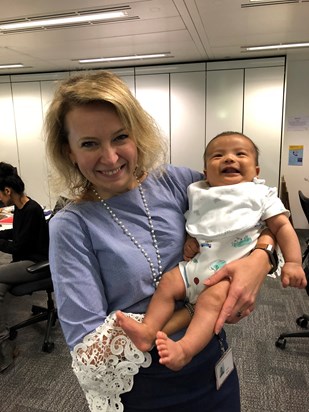 Emma meeting baby Maximus in our office, June 2018. An incredible human being and awesome manager. 