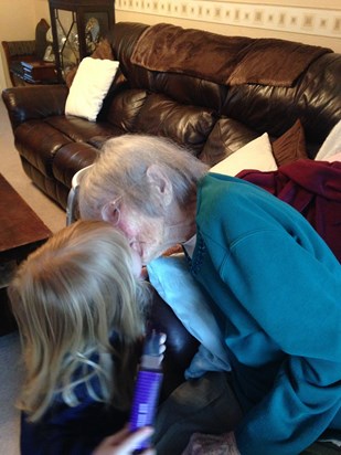 Evie loved a nanny kiss