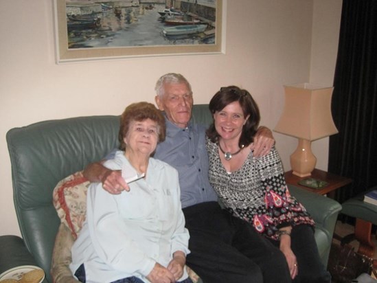 Mum & Dad with Niece Loraine celebrating the birth of her grandson Caolan