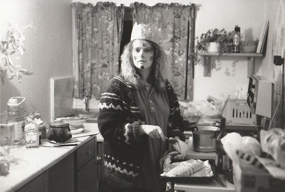 New Year 1992 in a cottage in Helmsley, Yorkshire with friends. We'd been face painting with burnt corks!