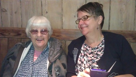 Mum and Pauline at the local pub for a meal...