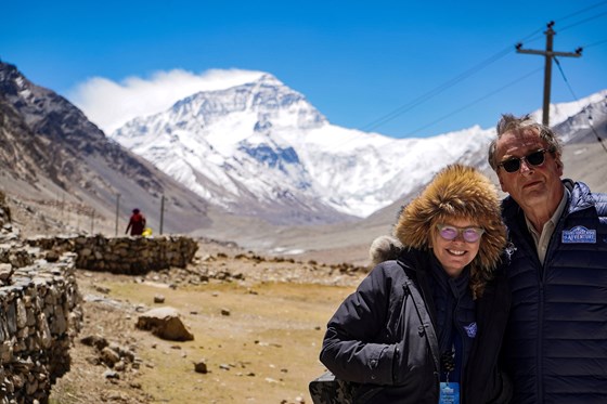 Being photobombed by Mount Everest in 2019