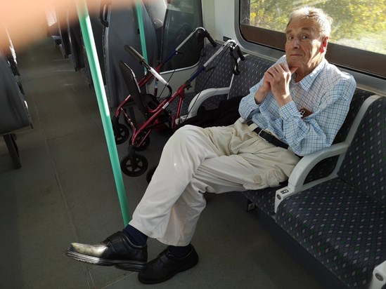 Adrian   Marston Vale: my last meeting, on his 'own' train. You can read the expression, but he was firmly in charge of his destiny. We were of course going for tea and cakes at Ridgmont!