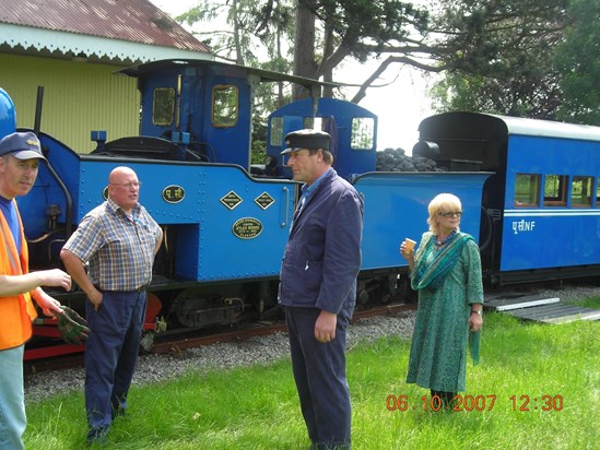 Adrian supervising the operation of his proud possession, a B class DHR steam locomotive. UK-2007