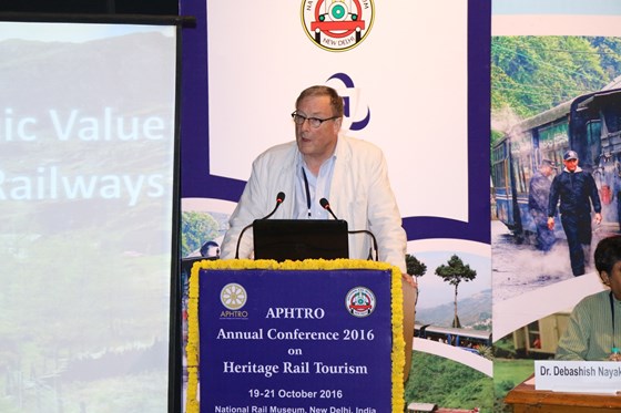 Adrian delivering his talk at APTHRO-2016, National Rail Museum, New Delhi- 2016