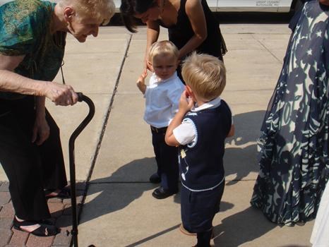 Aunt Rose, Lucas and Zachary at Stephanie and Giovanni's wedding