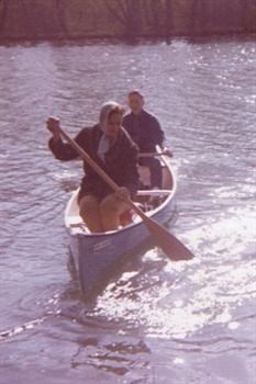 Paddling a canoe with Bill in McMinnville, Tennessee