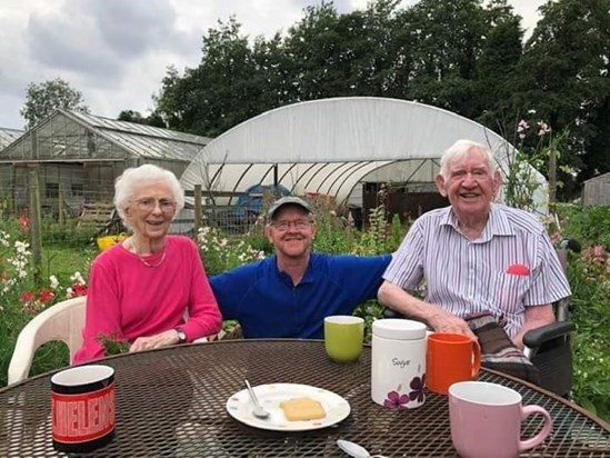 Lovely day with Joe and Vera last summer  at Rebel Flower farm in Orrell ..God bless Joe x