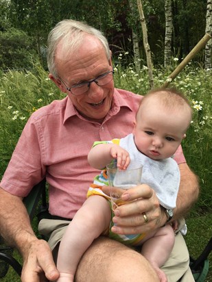 With his grandson Wilfred (who is now aged 4)