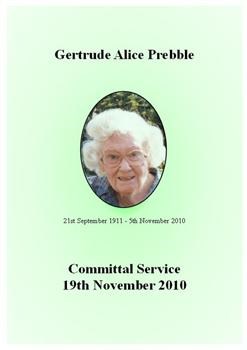 Gertrude Alice Prebble - Resting till we meet again
