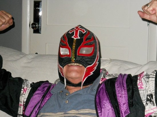 Dad as a Mexican wrestler