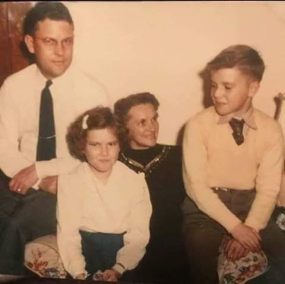 Grandpa George, Aunt Mary Ann (Richard's sister), Grandma Hughes and Dad
