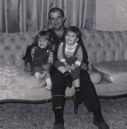 Dad with children, Lisa and Eric