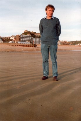 Jeremy on Hastings  beach near Castle Mount