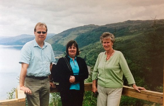 Irene with Alan and Angela at Lochcarron