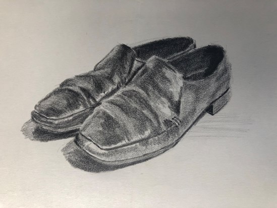 shoes, pencil drawing