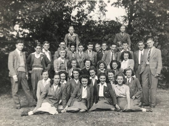 H.W.C.S. School photo: Form 5C 1948 (Alan is standing on the far right hand side)