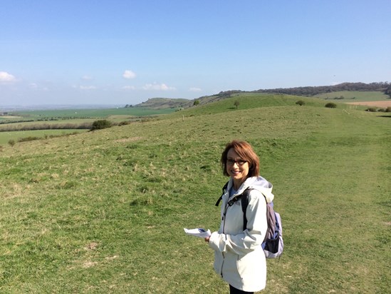 At Ivinghoe on one of our many walks.